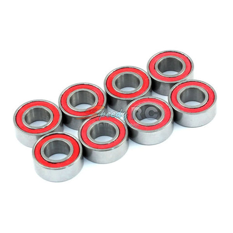 Radtec 5x10x4mm Competition Grade Ceramic Ball Bearing 8 pcs Red Rubber Seal - Speedy RC