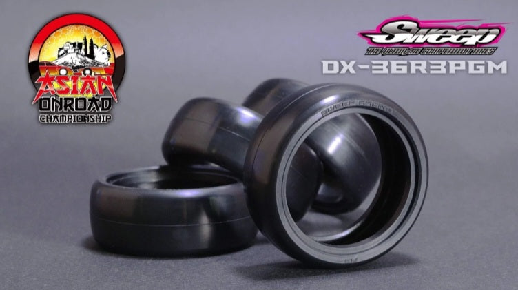 Sweep DX-36R3PGM High-end compound Pre-glued tires for Asphalt (4pcs) - Speedy RC