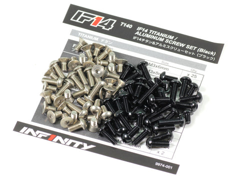 INFINITY T140 IF14 Titanium & Aluminum Screw Set (Black) - Speedy RC