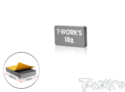 TE-207-G Adhesive Type 10g Tungsten Balance Weight 11x19.7x2.5mm - Speedy RC