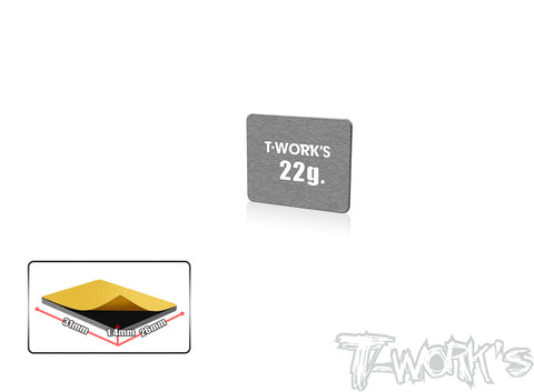 TE-207-I Adhesive Type 22g Tungsten Balance Weight 26x31x1.4mm - Speedy RC