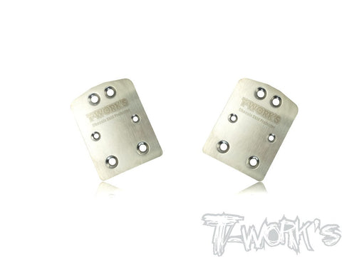 Stainless Steel Rear Chassis Skid Protector ( TENKO NB48 2.0 ) 2pcs. - Speedy RC