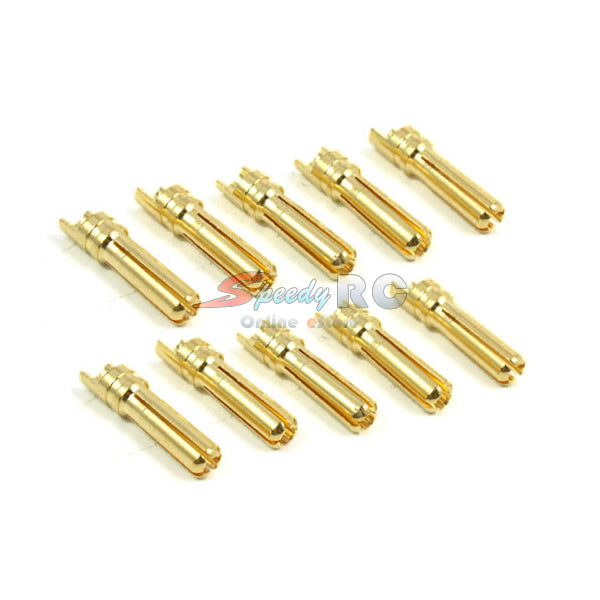 Yeah Racing 4mm High Current Connector Set (Bullet Plug Male x10) #BC-0010