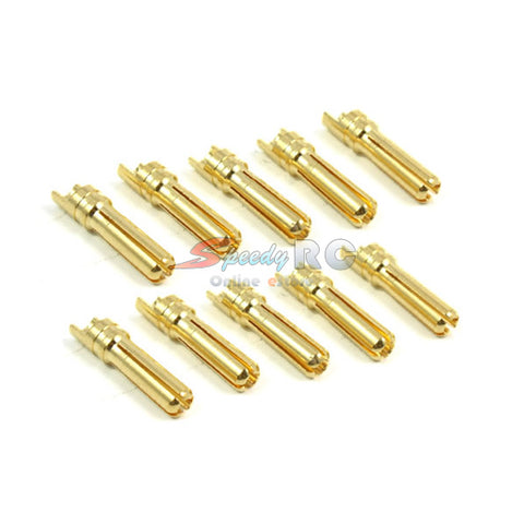 Yeah Racing 4mm High Current Connector Set (Bullet Plug Male x10) #BC-0010 - Speedy RC