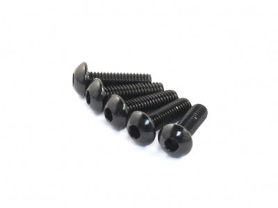 M3x4mm Aluminum Button Head Screw, Black, 5 pcs (AC-30001) - Speedy RC