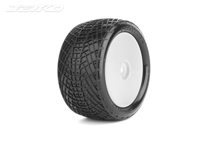 JETKO Positive 1/10 Rear Buggy Mounted Tires (Pre-Glued) - Speedy RC