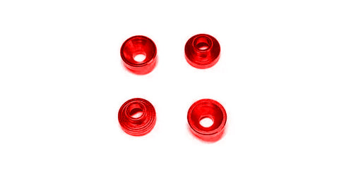TEAM ZOMBIE Alloy Countersunk Shims For Servo Mounting (5.0mm Neck) 4 Pcs - Red - Speedy RC