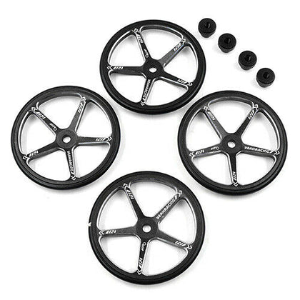 YT-0142BK Aluminum Set Up Wheels For 1:10 M Chassis Black (BLACK) - Speedy RC