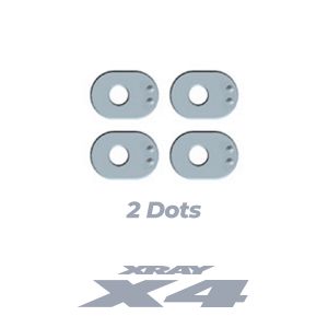 XRAY X4 ALU CASTER BUSHING FRONT 4° / REAR 1.5° - 2 DOTS (4) - XY302311 - Speedy RC