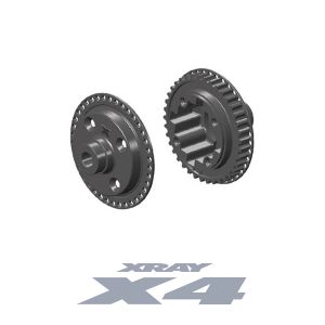 XRAY X4 COMPOSITE GEAR DIFF. CASE WITH 38T PULLEY & COVER - XY304911 - Speedy RC